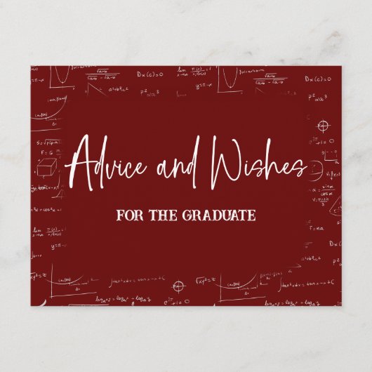 Carte D'accompagnement Maroon Advice and Wishes for the Graduate (Devant)