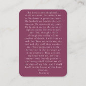 Carte D'accompagnement Maroon Elegant Psalm 23 Funeral Remembrance (Dos)