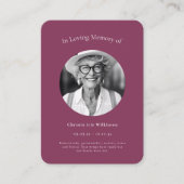 Carte D'accompagnement Maroon Elegant Psalm 23 Funeral Remembrance (Devant)