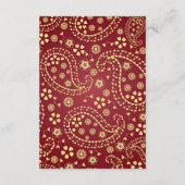 Carte D'accompagnement Maroon Gold Paisley Bollywood Style Mariage indien (Dos)