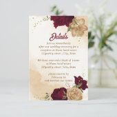 Carte D'accompagnement Maroon vert beige or botanique (Debout devant)