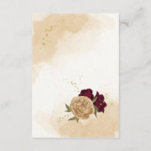 Carte D'accompagnement Maroon vert beige or botanique (Dos)