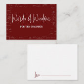 Carte D'accompagnement Maroon Words of Wisdom Math Graduation Advise (Devant / Derrière)