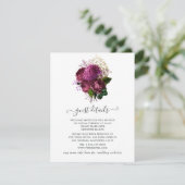 Carte D'accompagnement Marsala and Gold Floral Mariage Détails au sujet d (Debout devant)