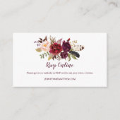 Carte D'accompagnement Marsala Boho Plumes Floral RSVP en ligne | (Devant)