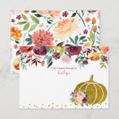 Carte D'accompagnement Marsala Citrouille Premier Anniversaire Heure Caps (Devant / Derrière)