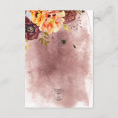 Carte D'accompagnement Marsala Clay & Bouquet Jaune Détails Mariage (Dos)