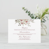 Carte D'accompagnement Marsala et Ivory Mariage Information Invité (Debout devant)