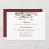 Carte D'accompagnement Marsala et Ivory Mariage Information Invité (Devant / Derrière)