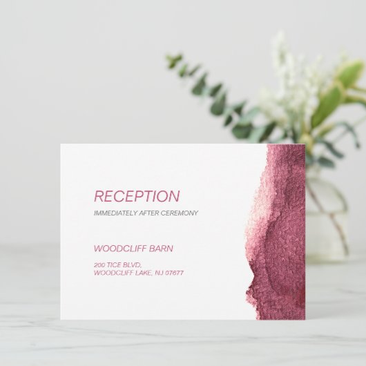 Carte D'accompagnement Marsala peinte accueil de mariage simple et modern (Debout devant)