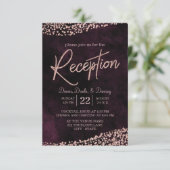 Carte D'accompagnement Marsala Vin & Rose Gold Mariage Réception (Debout devant)