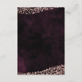 Carte D'accompagnement Marsala Vin & Rose Gold Mariage Réception (Dos)