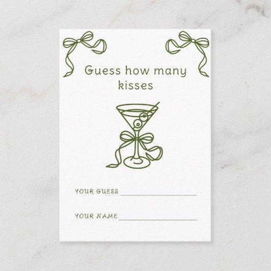 Carte D'accompagnement Martini & Bow Combien de baisers jeu de nage (Devant)