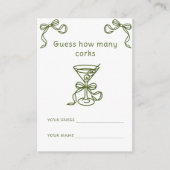 Carte D'accompagnement Martini & Bow Combien de bouchons jeu de mariage (Devant)