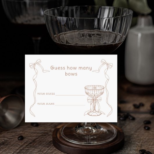 Carte D'accompagnement Martini Espresso Combien d'arcs Jeux nuptiaux