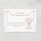 Carte D'accompagnement Martini Espresso Douche nuptiale Recette (Devant)