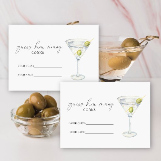Carte D'accompagnement Martini & Mariage Combien de lièges jeu de mariée