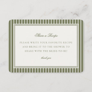 Carte D'accompagnement Martini Olive Vert Rayé Partagez une Recette Insér