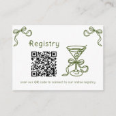 Carte D'accompagnement Martini QR code registre de douche de nuptiale (Devant)