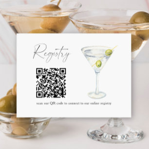 Carte D'accompagnement Martini QR code registre de douche de nuptiale