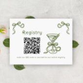 Carte D'accompagnement Martini QR code registre de douche de nuptiale