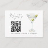 Carte D'accompagnement Martini QR code registre de douche de nuptiale (Devant)