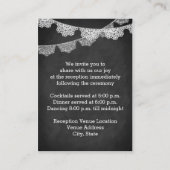 Carte D'accompagnement Mason Jar, dentelle, Burlap, Mariage de tableau no (Dos)