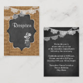 Carte D'accompagnement Mason Jar, dentelle, Burlap, Mariage de tableau no (Devant / Derrière)