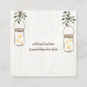 Carte D'accompagnement Mason Jar & Fireflies Mariage rustique Hébergement (Dos)
