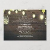 Carte D'accompagnement Mason Jars Lights Mariage de automne Informations (Devant)