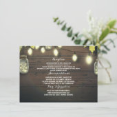 Carte D'accompagnement Mason Jars Lights Mariage de automne Informations (Debout devant)