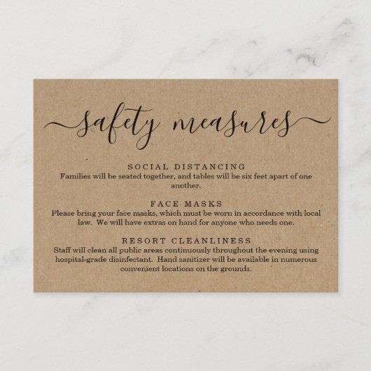 Carte D'accompagnement Masque de sécurité Covid 19 Information sur la dis (Devant)