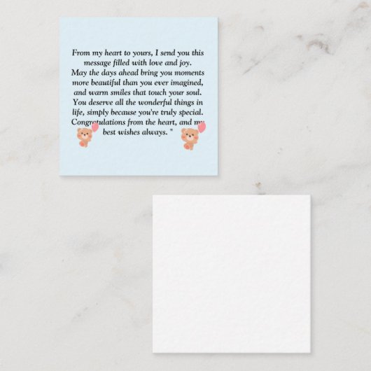 Carte D'accompagnement Massage pour tous les âges (Devant / Derrière)