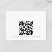 Carte D'accompagnement Matcha thé nuptiale douche code QR pour le registr (Dos)