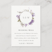Carte D'accompagnement Meadow Lilac Floral Wreath Mariage Wishing well (Devant)