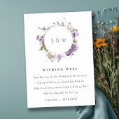 Carte D'accompagnement Meadow Lilac Floral Wreath Mariage Wishing well
