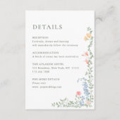 Carte D'accompagnement Meadow Pastel Français Rose Détails du Mariage (Devant)