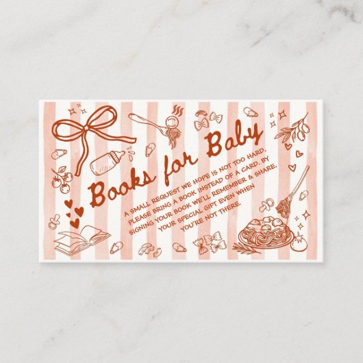 Carte D'accompagnement MeatBall Italian Baby Shower Books for Baby (Devant)