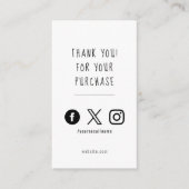 Carte D'accompagnement Médias sociaux, noir et blanc commande insérer car (Devant)