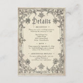 Carte D'accompagnement Medieval Fantasy Black Vintage Etching Wedding (Devant)