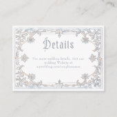 Carte D'accompagnement Medieval Fantasy Frame Blue Gold Etching Wedding (Devant)