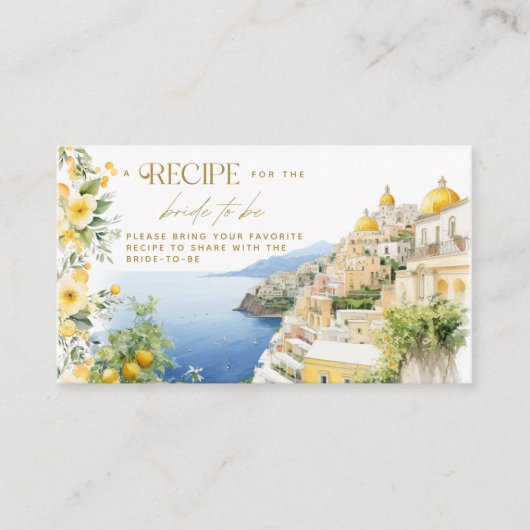 Carte D'accompagnement Méditerranée Italie Positano Recette Fête des mari (Devant)