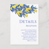 Carte D'accompagnement Méditerranéen- Citrons-Mariages - Détails (Devant)