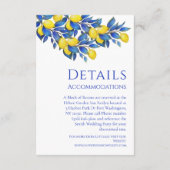 Carte D'accompagnement Méditerranéen- Citrons-Mariages - Détails (Dos)