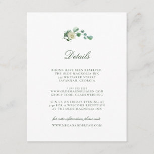 Carte D'accompagnement Megan Simple Greenery Mariage Détails sur le clien