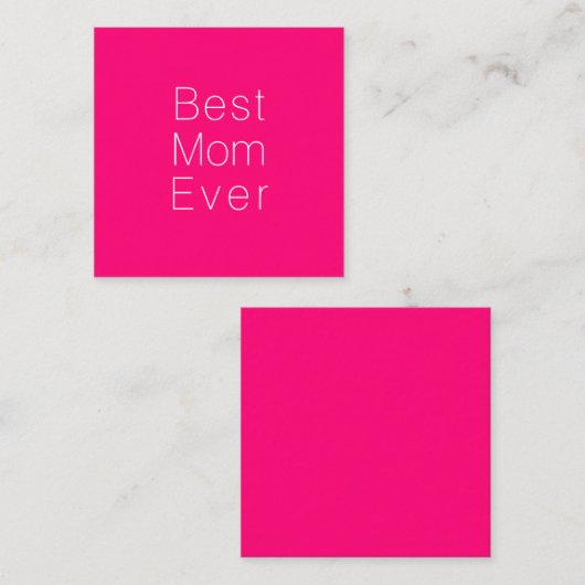 Carte D'accompagnement Meilleure maman Jamais chaud rose fuchsia minimali (Devant / Derrière)
