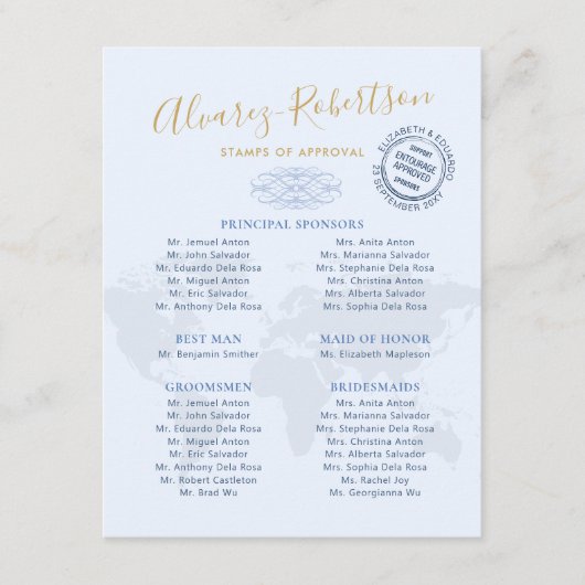 Carte D'accompagnement Membres de l'entourage des parrains de mariage Thè (Devant)