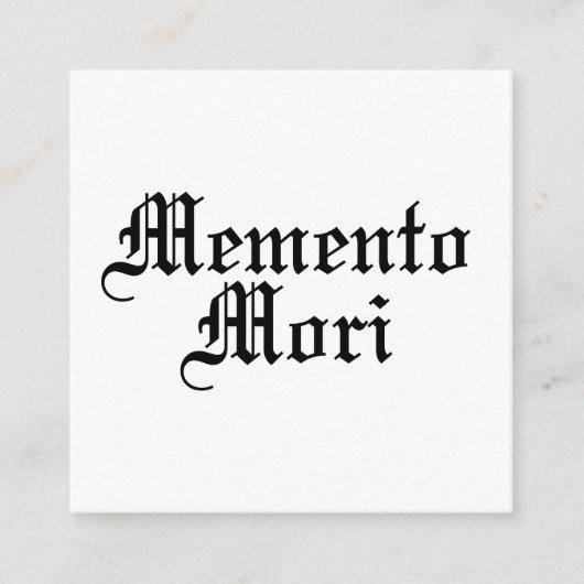 Carte D'accompagnement Memento Mori - Phrase latine (Devant)