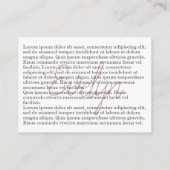 Carte D'accompagnement Mémoire/nécrologie aimée (Dos)