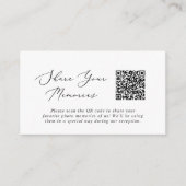 Carte D'accompagnement Mémoires photo noir délicates Mariage de code QR (Devant)